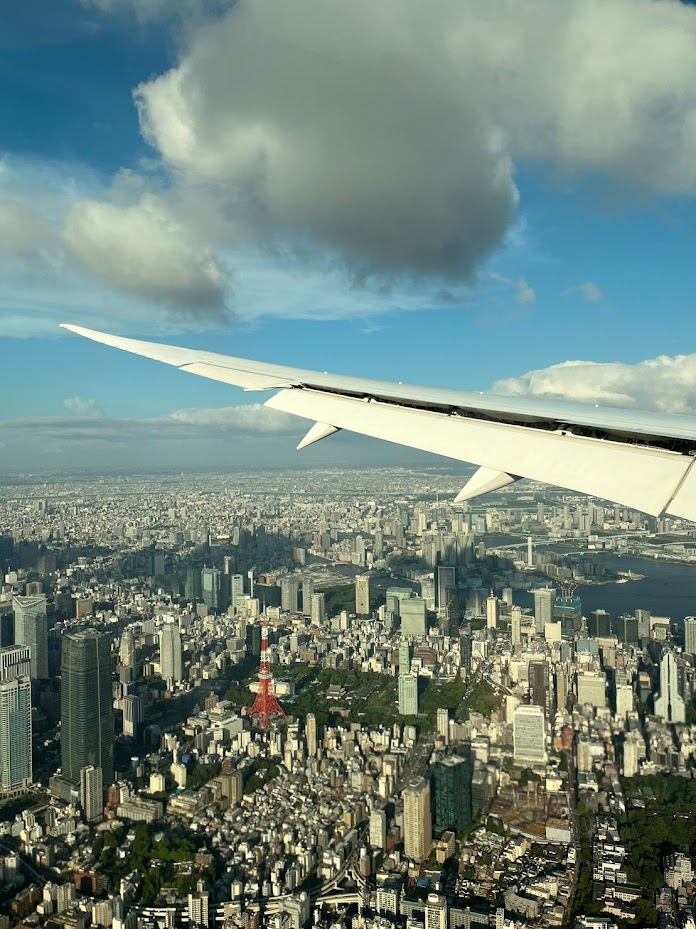 飛行機から東京タワー