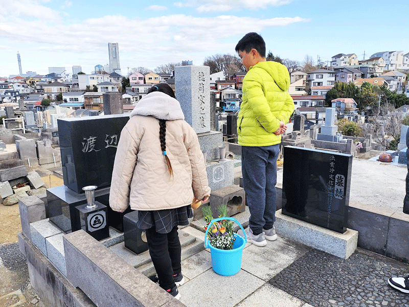 元旦　両家の墓参り