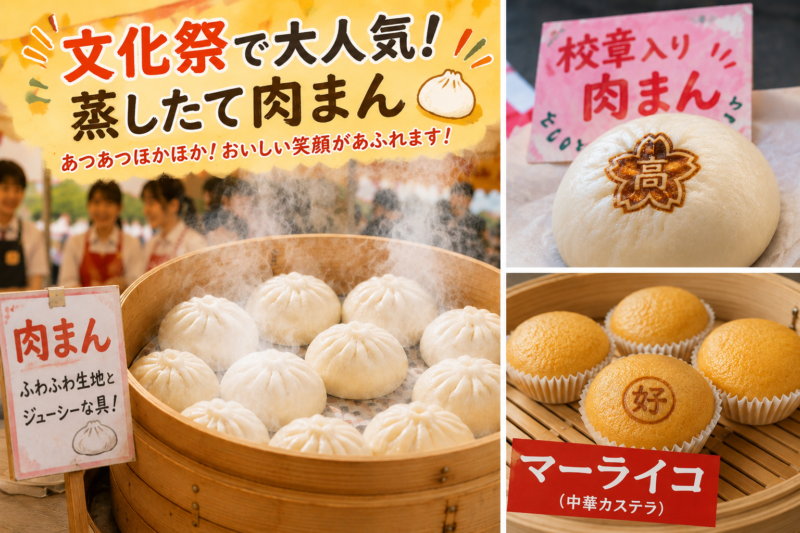文化祭で販売する肉まん　売ってる店